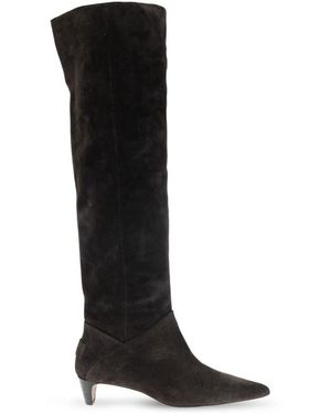 AllSaints Wildleder-Stiefel Ortega Mit Absatz - Schwarz