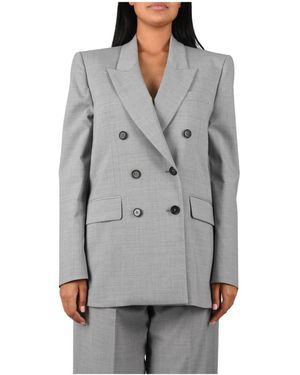 MSGM Jassen ,Grijs ,Wol Double-Breasted Blazer