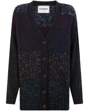 Iceberg Truien & Vesten ,Veelkleurig ,Wol Cardigan - Blauw