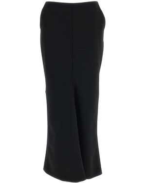 Thelatest Rokken ,Zwart ,Wol Mermaid Midi Rok Met Gedrapeerde Achterkant