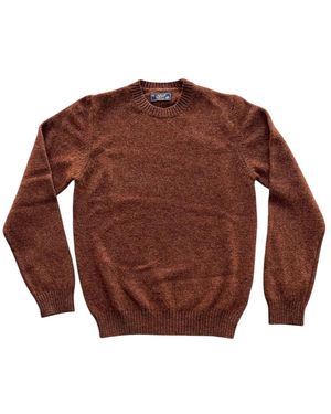 Bl'ker Shetland Trui Met Ronde Hals - Bruin