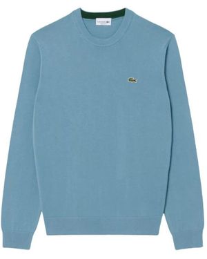 Lacoste Truien & Vesten ,Blauw ,Katoen Trui Met Ronde Hals