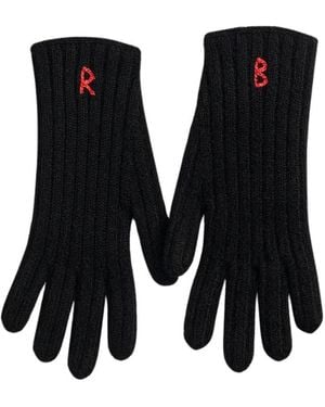 Ruslan Baginskiy Monogram-Gebreide Wollen Handschoenen - Zwart