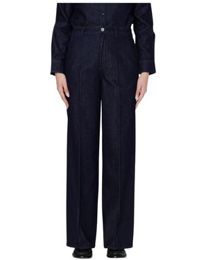 Theory Blauwe Wide Leg Denim Jeans