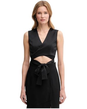 Sandro Ferrone Tops ,Zwart ,Polyester Slim Vest
