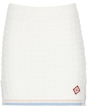 CASABLANCA Katoenen Bouclé Minirok - Wit