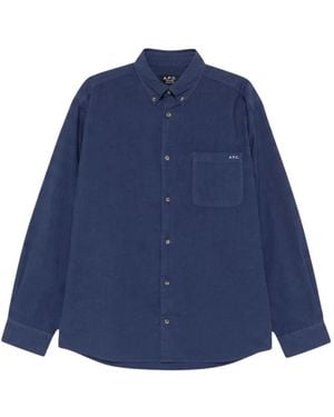 A.P.C. Casual Shirts - Blue