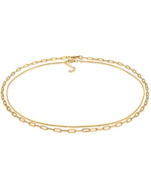 Elli Jewelry Feine Halskette Mit Schlangengliedern - Mettallic