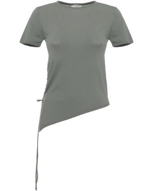 Marella Tops ,Groen ,Tule Viscose Trui Met Tule-Look - Grijs