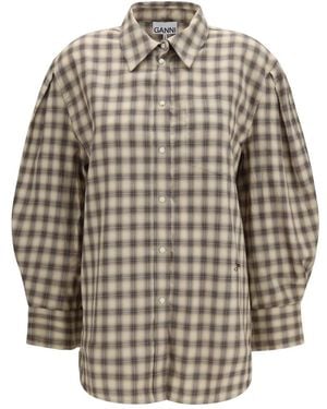 Ganni Overhemden ,Veelkleurig ,Katoen Shirt - Meerkleurig