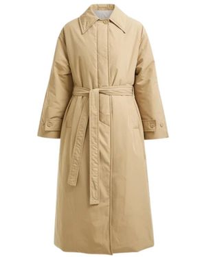 Hevò Moschella Mantel – Übergroßer Trenchcoat Aus Taft - Natur