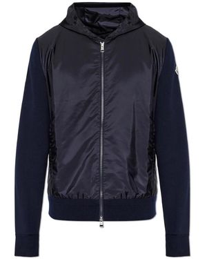 Moncler Truien & Vesten ,Blauw ,Katoen Cardigan Met Gecombineerde Stoffen