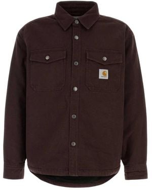 Carhartt Jassen ,Bruin ,Katoen Selby Shirt Jac - Paars