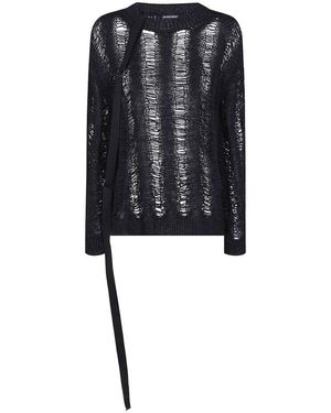 Ann Demeulemeester Round-Neck Knitwear - Noir