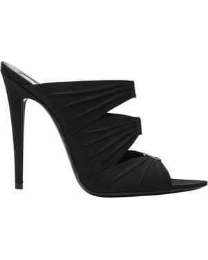Saint Laurent Heeled Mules - Black