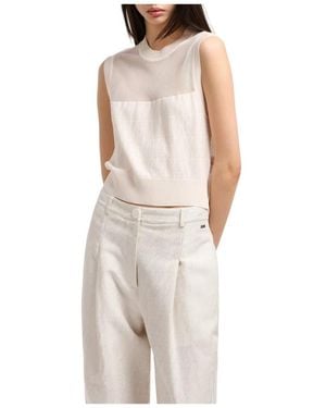 ARMANI EXCHANGE Sleeveless Tops - Natural