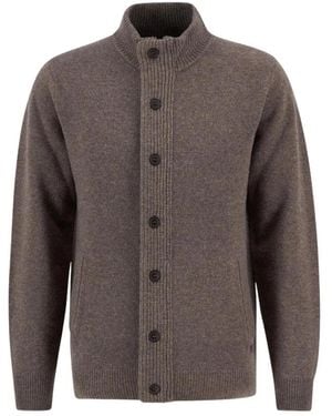 Barbour Patch Zip Thru Cardigan - Grijs