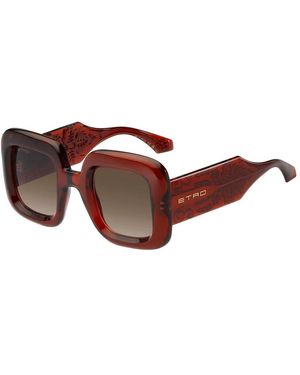 Etro Brick/Braun Schattierte Sonnenbrille - Gelb