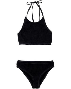 Bottega Veneta Zwart Tweedelig Kostuum Met Plooien