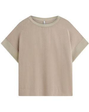 Summum Tops ,Polyester Boxy Top Soft Lurex Jersey - Naturel