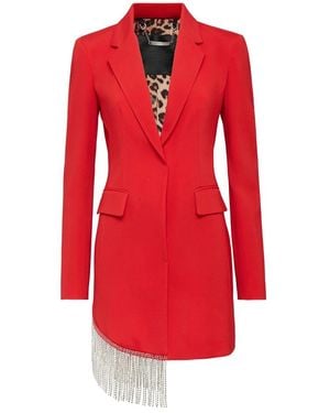 Philipp Plein Blazer Kleid Fransen - Rot
