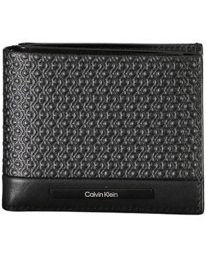 Calvin Klein Elegante Schwarze Leder Rfid Geldbörse