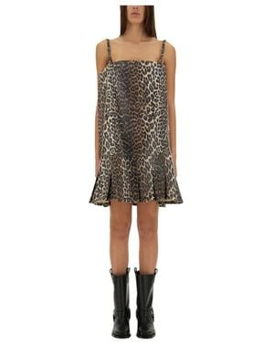 Ganni Short Dresses - Brown