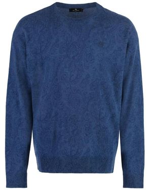 Etro Round-Neck Knitwear - Azul