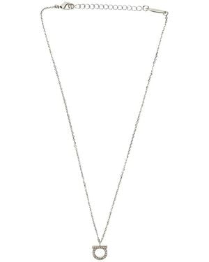 Ferragamo Accessoires ,Grijs ,Gancini Strass-Ketting - Metallic