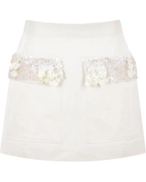 Plan C Pocket Mini Skirt - Weiß
