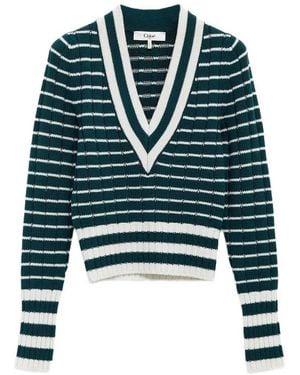 Chloé V-Neck Knitwear - Groen