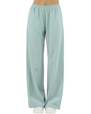 Cruna Groene Lyocell Broek Met Elastische Taille - Blauw