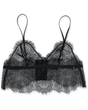 Anine Bing Ondergoed ,Zwart ,Nylon Elegante Kant Bralette Voor Vrouwen