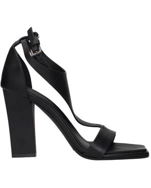 Max Mara Schoenen ,Zwart ,Leer Zwarte Leren Stilettohak Sandalen