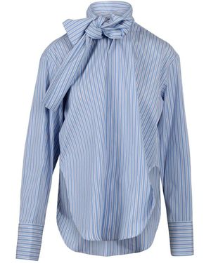 Plan C Overhemden ,Blauw ,Leer Neck-Tie Shirt