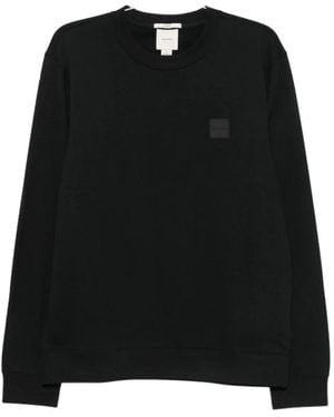 Calvin Klein Logo-Patch Crew Neck Sweatshirt - Zwart