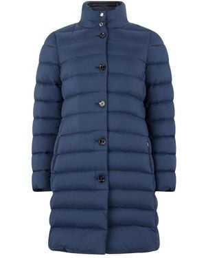 Moorer Aphelia Lange Gewatte Jas - Blauw