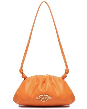 Love Moschino Leder Umhängetasche Mit Logo - Orange