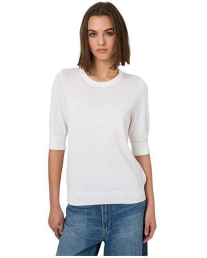 Repeat Cashmere Feinstrick-Kurzarmpullover Aus Baumwollmischung - Weiß