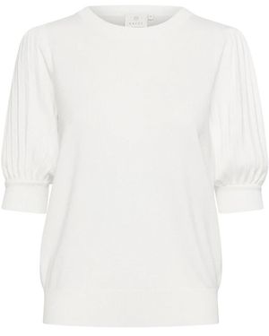 Kaffe Truien & Vesten ,Wit ,Nylon Round-Neck Truien