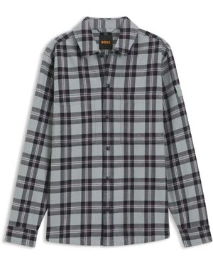 HUGO Overhemden ,Grijs ,Katoen Locky Shirt