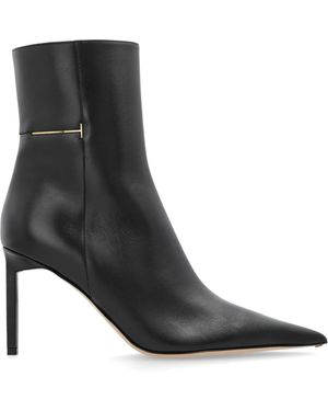 Tom Ford Schoenen ,Zwart ,Leer Gehakte Enkellaarsjes Eva