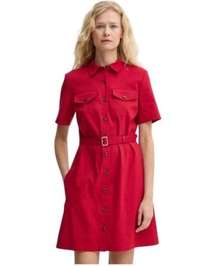 Theory Leinenmischung Militär-Mini-Kleid - Rot