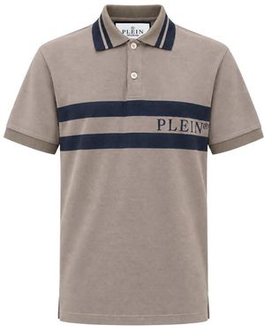 Philipp Plein Polo Ss Logo - Grijs