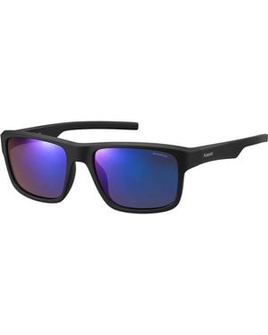 Polaroid Matt Schwarz Blaue Sonnenbrille