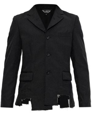 Comme des Garçons Jassen ,Zwart ,Leer Blazer Met Vintage-Effect