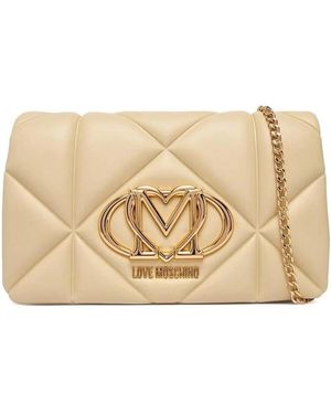Love Moschino Tassen ,Leer Gewatteerde Crossbodytas - Naturel