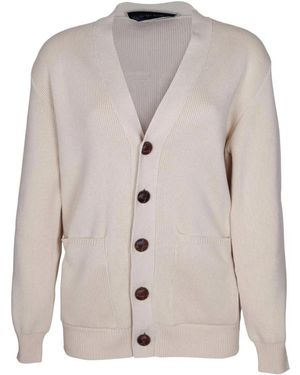 Golden Goose Beiger Baumwoll-Cardigan Mit Doppelstern - Grau