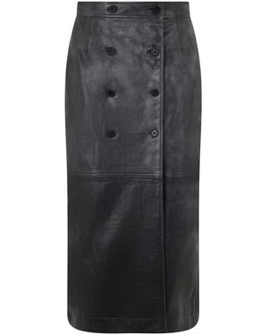 Alberta Ferretti Plongé Nappalederrock - Grau