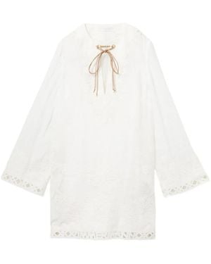 Zimmermann Indra Geborduurde Tuniek Jurk - Wit